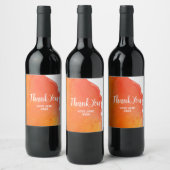 Moderne, eenvoudige perzikspleet bedankt voor je c wijn etiket (Flessen)