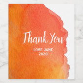 Moderne, eenvoudige perzikspleet bedankt voor je c wijn etiket (Enkel label)