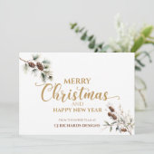 Moderne Eenvoudige Pinecone Vrolijke Kerstzaken Feestdagenkaart (Staand voorkant)