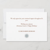 Moderne Eenvoudige Pinecone Vrolijke Kerstzaken Feestdagenkaart (Achterkant)