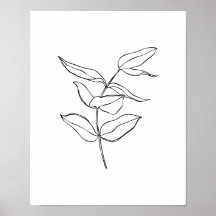 Moderne, eenvoudige Plant line art Poster