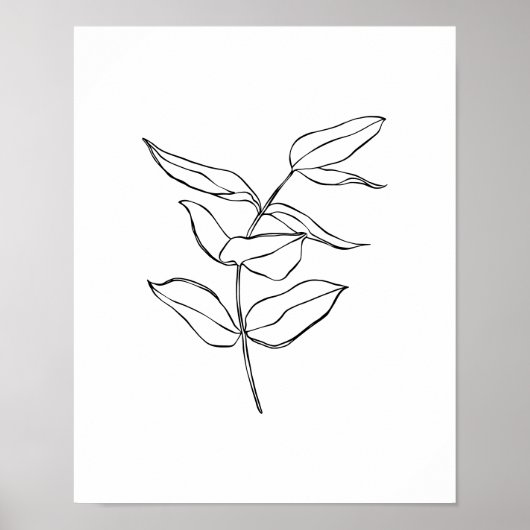 Moderne, eenvoudige Plant line art Poster (Voorkant)