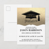 Moderne Eenvoudige Platinum Gold Graduation Party  Uitnodiging Briefkaart (Voorkant / Achterkant)