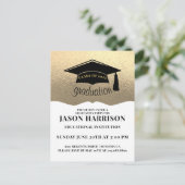 Moderne Eenvoudige Platinum Gold Graduation Party  Uitnodiging Briefkaart (Staand voorkant)