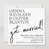 Moderne Eenvoudige Plezierige Trouwreceptie Kaart (Voorkant)
