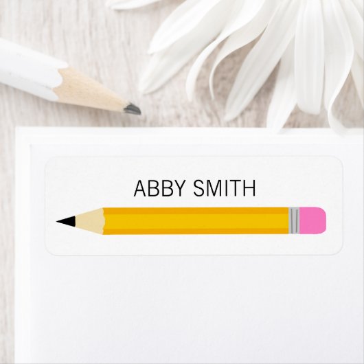 Moderne Eenvoudige Potlood Kind Waterfles Etiket (Insitu)