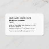 Moderne Eenvoudige predikant Religieuze Kerk Visitekaartje (Achterkant)
