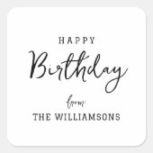 Moderne Eenvoudige Preppy Gelukkige Verjaardag Gro Vierkante Sticker (Voorkant)