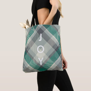 Moderne Eenvoudige Prettig Kerstmis Groen Katernen Tote Bag