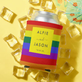 Moderne Eenvoudige Pride LGBTQ Trouwscript Blikjeskoeler