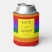 Moderne Eenvoudige Pride LGBTQ Trouwscript Blikjeskoeler (Blikje Achterkant)