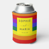 Moderne Eenvoudige Pride LGBTQ Trouwscript Blikjeskoeler (Blikje Achterkant)