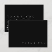 Moderne Eenvoudige Professional Black en White Bedankkaart (Voorkant / Achterkant)
