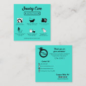 Moderne eenvoudige professionele Blauwgroen sierad Vierkante Visitekaartje (Voorkant / Achterkant)