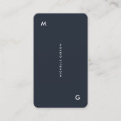 Moderne Eenvoudige Professionele Donkerblauwe Hout Visitekaartje (Voorkant)