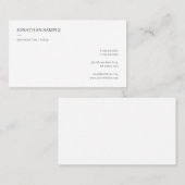 Moderne eenvoudige professionele elegante minimali visitekaartje (Voorkant / Achterkant)