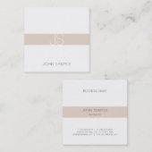 Moderne Eenvoudige Professionele Elegante Monogram Vierkante Visitekaartje (Voorkant / Achterkant)