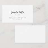 Moderne, eenvoudige professionele, elegante witte  visitekaartje (Voorkant / Achterkant)