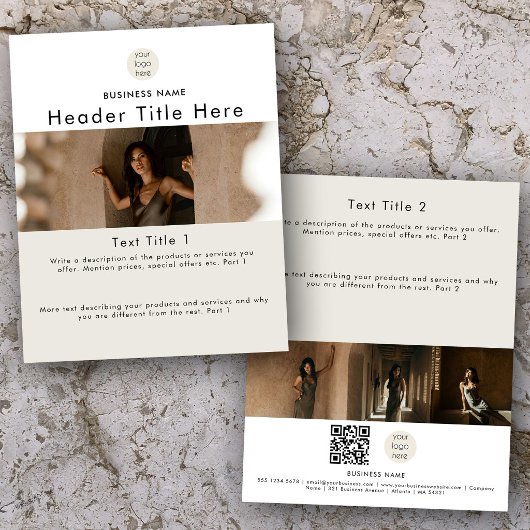 Moderne Eenvoudige Professionele Foto's QR Code Lo Flyer