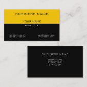 Moderne, eenvoudige, professionele, gele zwarte bu visitekaartje (Voorkant / Achterkant)