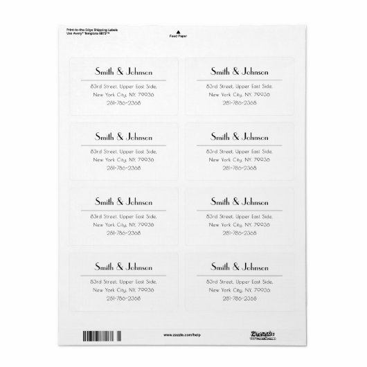 Moderne, eenvoudige professionele Kantoor Etiket (Full Sheet)