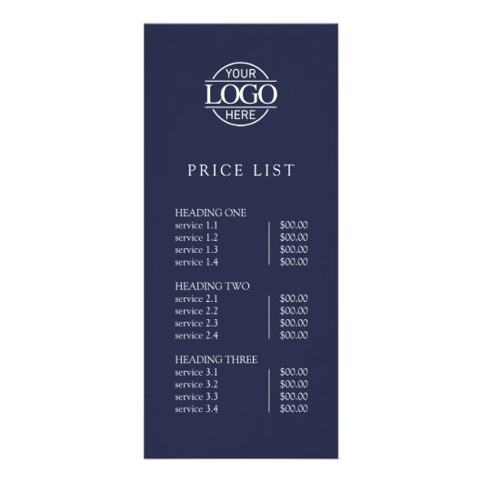 Moderne Eenvoudige Professionele Logo Menu Prijsli (Voorkant)