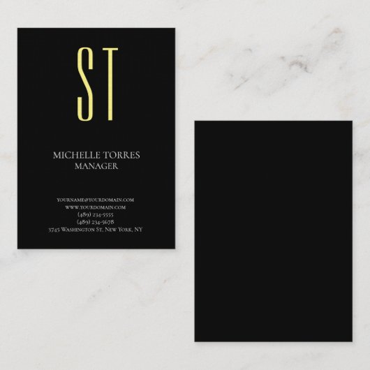 Moderne eenvoudige professionele monogram visitekaartje (Voorkant / Achterkant)