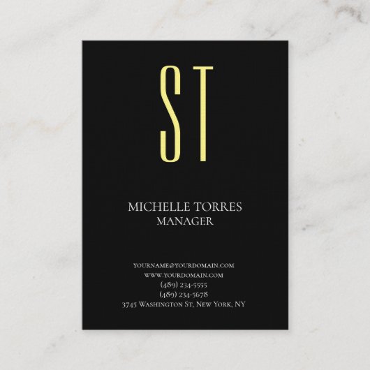 Moderne eenvoudige professionele monogram visitekaartje (Voorkant)