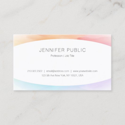 Moderne, eenvoudige, professionele Sjabloon Visitekaartje (Voorkant)