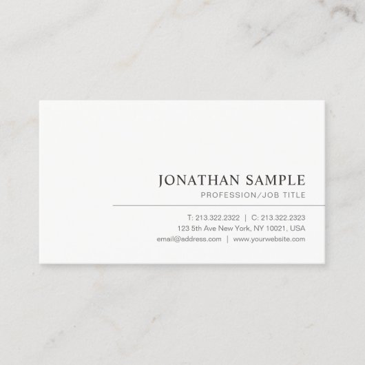Moderne, eenvoudige professionele Sjabloon Visitekaartje (Voorkant)