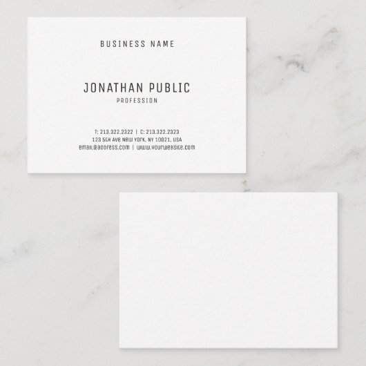 Moderne, eenvoudige professionele vormgeving elega visitekaartje (Voorkant / Achterkant)