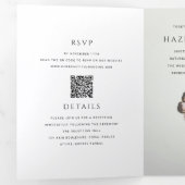Moderne Eenvoudige QR Code Foto Bruiloft Drieluik Uitnodiging (Binnenzijde eerst)