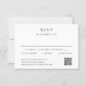 Moderne Eenvoudige QR Code Foto Bruiloft RSVP Kaartje (Voorkant)