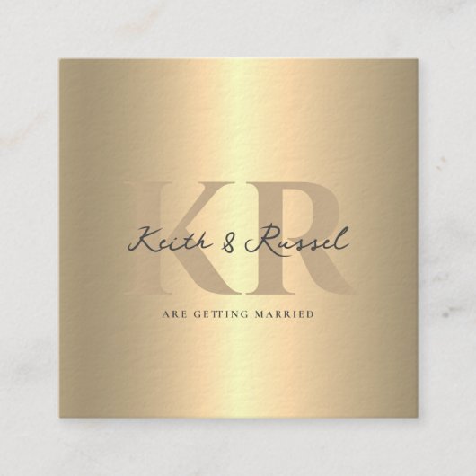 Moderne Eenvoudige QR Code Gold Uitnodiging Informatiekaartje (Voorkant)