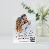 moderne eenvoudige QR-code koppel foto save the da Aankondigingskaart (Staand voorkant)