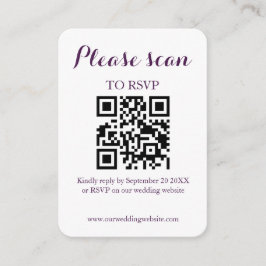 Moderne Eenvoudige QR-Code & RSVP-Huwelijk Informatiekaartje