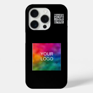 Moderne eenvoudige QR-code Upload Logo Promotional iPhone 15 Pro Case
