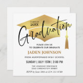 Moderne Eenvoudige QR-code van GraduPartij Kaart (Voorkant / Achterkant)