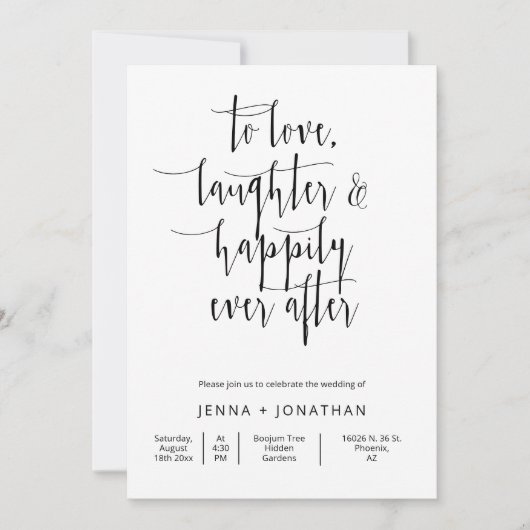 Moderne, eenvoudige QR-code voor bruiloft met eenv Kaart (Voorkant)