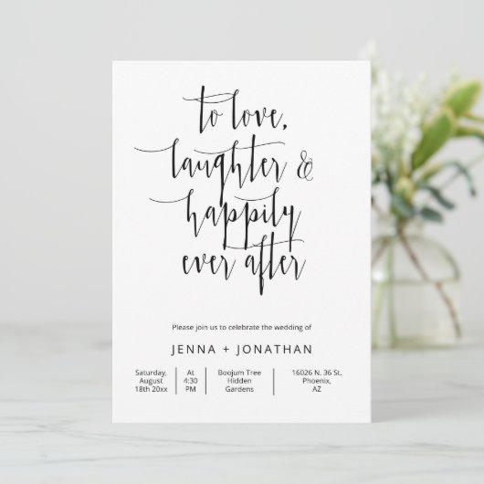 Moderne, eenvoudige QR-code voor bruiloft met eenv Kaart (Staand voorkant)