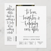 Moderne, eenvoudige QR-code voor bruiloft met eenv Kaart (Voorkant / Achterkant)