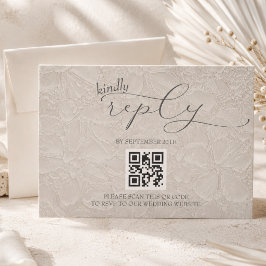 Moderne Eenvoudige QR RSVP Kaartje