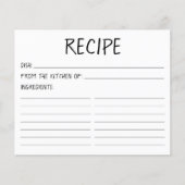 Moderne Eenvoudige Receptkaart (Voorkant)