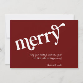 Moderne Eenvoudige Red Merry Holiday