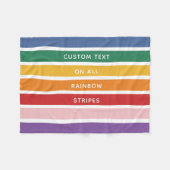 Moderne eenvoudige regenboog aangepaste tekst wegg fleece deken (Voorkant (Horizontaal))