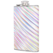 Moderne Eenvoudige Regenboog lijn strepen Patroon Heupfles (Links)