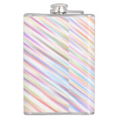 Moderne Eenvoudige Regenboog lijn strepen Patroon Heupfles (Achterkant)