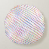 Moderne Eenvoudige Regenboog lijn strepen Patroon Rond Kussen (Voorkant)