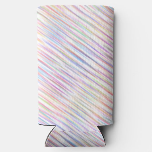 Moderne Eenvoudige regenboog lijn strepen Patroon Seltzer Blikjeskoeler (Achterkant)