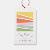 Moderne Eenvoudige Regenboogtaart Gelukkige Verjaa Cadeaulabel (Voorkant)